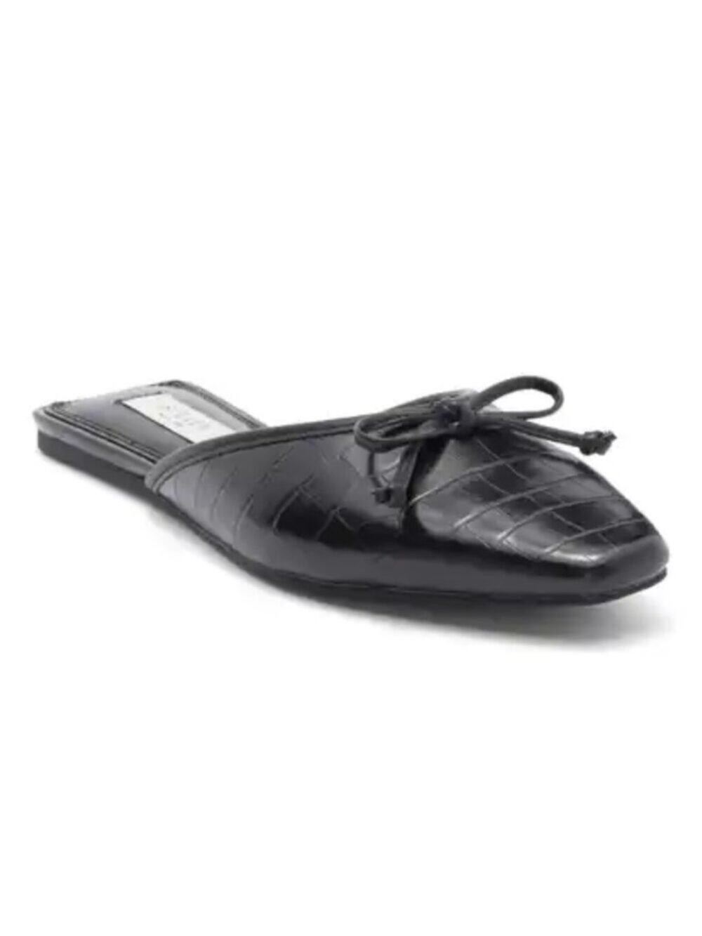 Steven New York Calandra Mules Black Croc Flats Women's NEW - Size 7